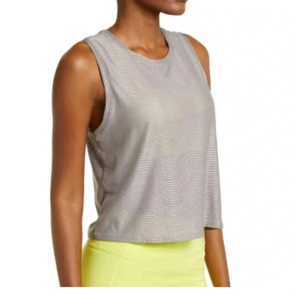 NWT ZELLA Wave Mesh Tank In Grey Zinc - size M - Picture 1 of 6